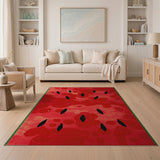 Fruit Pattern Red Watermelon Slice Fruit Pattern Area Rug
