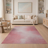Distressed Blush Pink Ombre Area Rug