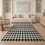 Black White Diamond Harlequin Area Rug