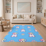 Colorful Cartoon Puppy Kids Area Rug