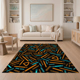 Vibrant Crayon Scribble Kids Area Rug