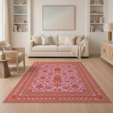 Traditional Persian Vibrant Pink Persian Floral Area Rug