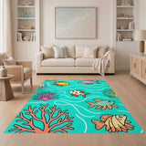 Ocean Fish Coral Kids Cartoon Area Rug