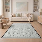 Black White Polka Dot Geometric Area Rug