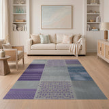 Purple Geometric Woven Area Rug