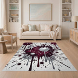 Red Silver Splatter Area Rug