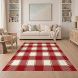 Rustic Farmhouse Red Buffalo Check Plaid Area Rug