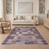 Purple Abstract Striped Area Rug
