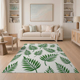 Green Green Palm Frond Pattern Area Rug
