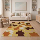 Bold Wavy Multi-Color Geometric Area Rug