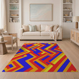 Vibrant Zigzag Geometric Multi-Color Area Rug