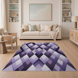 Purple Geometric Diamond Area Rug