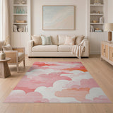 Dreamy Pink Cloud Abstract Area Rug