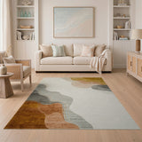 Abstract Fluid Wave Multi-Color Area Rug