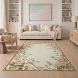 Vintage Peony Border Area Rug