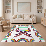 Multi-color and Patterns Rainbow Director Chair Kids Area Rug
