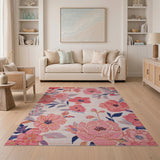 Blush Pink Floral Vintage No. 9 Area Rug