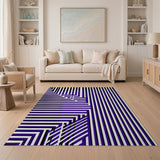 Purple Geometric Maze Area Rug