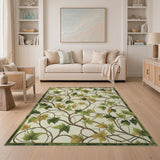 Twisting Ivy Vines Cream Area Rug