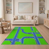 Cartoon Highway Roads Play Rug