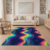 Rainbow Cosmic Waves Area Rug