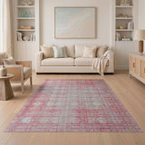 Geometric Modern Blush Pink Geometric Lattice Area Rug
