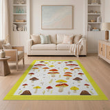 Kids Cartoon Whimsical Mushroom Forage Area Rug