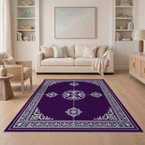 Purple Purple Traditional Persian Floral Area Rug