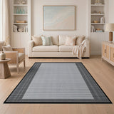 Black and White Geometric Modern Black White Dotted Grid Area Rug