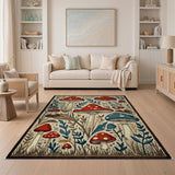 Whimsical Red Mushroom Garden Tufted Rug