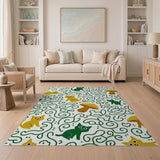 Cartoon Cats and Mushrooms Area Rug