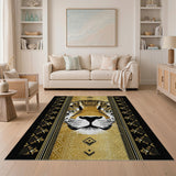 Golden Leopard Face Heritage Rug