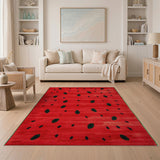 Watermelon Seeds Vibrant Red Area Rug