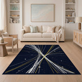 Multi-color and Patterns Navy Starburst Geometric Area Rug