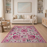 Blush Pink Floral Vintage No. 13 Area Rug