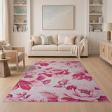 Floral Vintage Blush Pink Peony Floral Vintage Rug