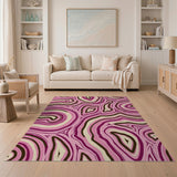 Pink Agate Swirl Abstract Area Rug
