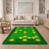Lucky Shamrock Field Green Area Rug