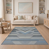 Geometric Modern Modern Geometric Blue Grey Area Rug