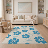 Blue Hydrangea Floral Area Rug