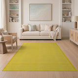 Geometric Modern Vibrant Yellow Geometric Grid Area Rug