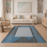Abstract Blue Teal Geometric Abstract Area Rug