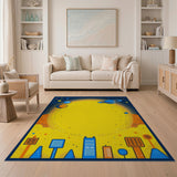 Retro Pixel Cosmic City Area Rug
