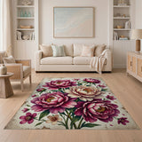 Floral Vintage Vintage Pink Peony Bouquet Area Rug