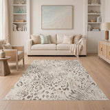 Distressed Beige Leopard Spot Area Rug