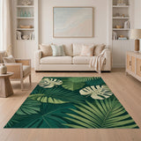 Lush Monstera Jungle Leaves Area Rug