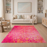 Pink Vivid Pink Abstract Area Rug