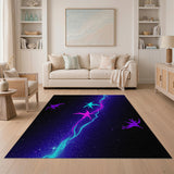 Neon Cosmic Birds Area Rug