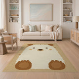Cute Cartoon Polar Bear Kids Area Rug