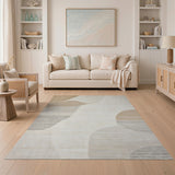 Wave Abstract Area Beige Abstract Wave Area Rug